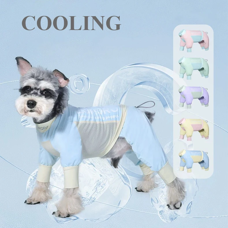 Ropa refrescante para perros, ropa con protección UV para perros pequeños, camiseta elástica, mono suave a prueba de polvo para cachorros, primavera y verano - imagen 3