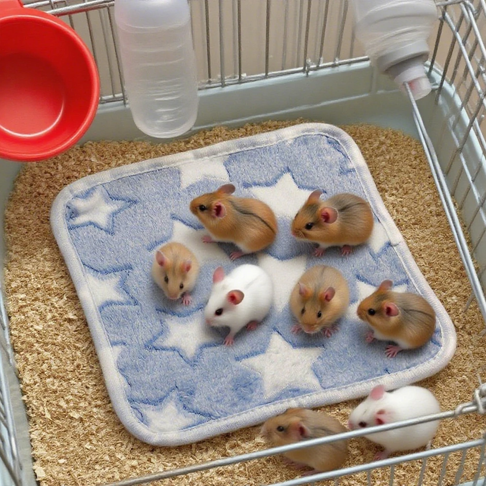 1 unidad de estera para dormir de franela cálida para mascotas, estera de cama para cachorros y gatitos, cojín de colchón bonito para animales pequeños, conejo, manta para hámster, suministros para mascotas - imagen 4