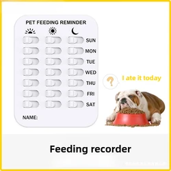 Tablero recordatorio semanal de comida para mascotas