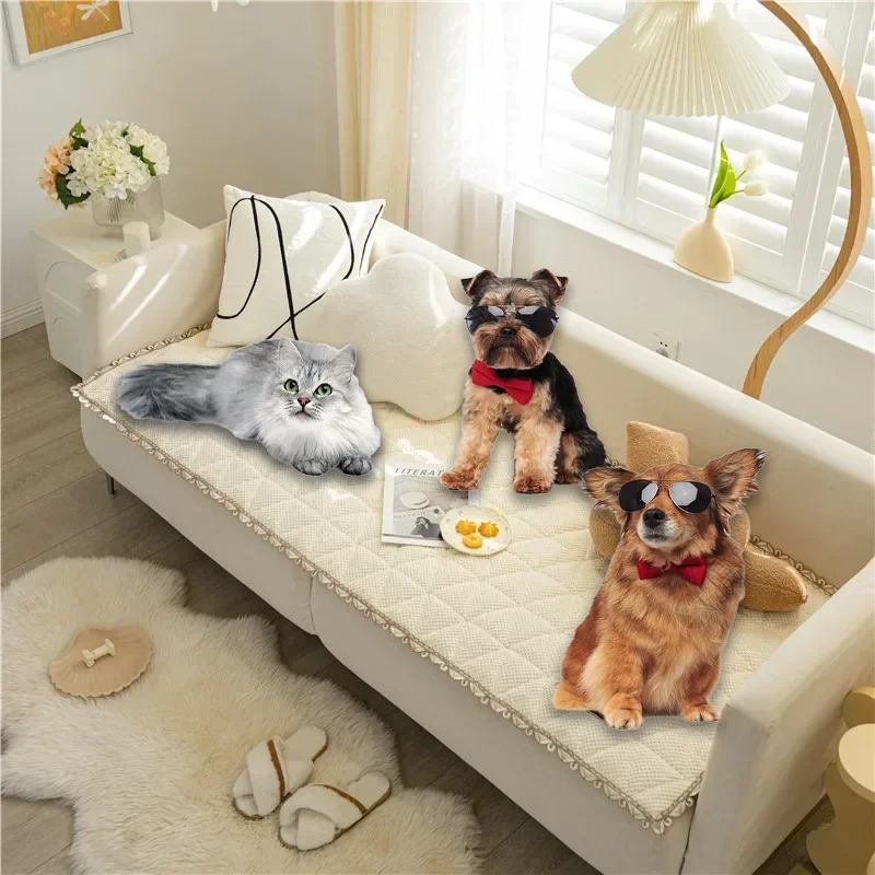 1 Uds. Cojín de sofá de chenilla de Color sólido, funda de sofá antideslizante duradera Universal antiarañazos para las cuatro estaciones para sala de estar