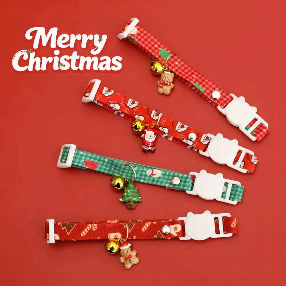 Collar navideño rojo con campana para perros y gatos - imagen 4