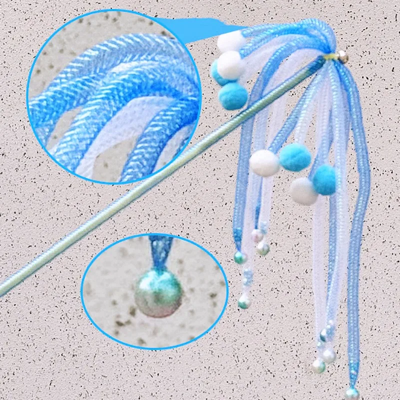 Juguete para gatos, bola de lana con borlas, juguetes para gatos, red elástica interactiva, palo de burlas para gatos de girasol, juguete para gatos autohi con campana, suministros para mascotas - imagen 2