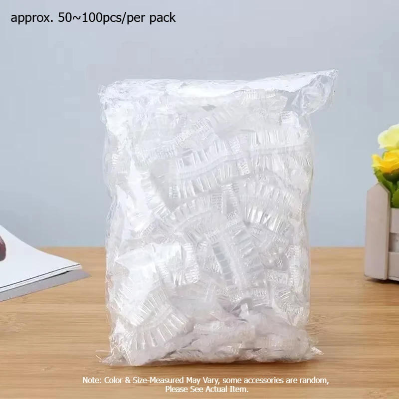 50-100 Uds. Orejera desechable para el cabello tinte transparente elástico ducha tinte para el cabello herramienta de protección escudo impermeable Earpack envoltura de plástico - imagen 3