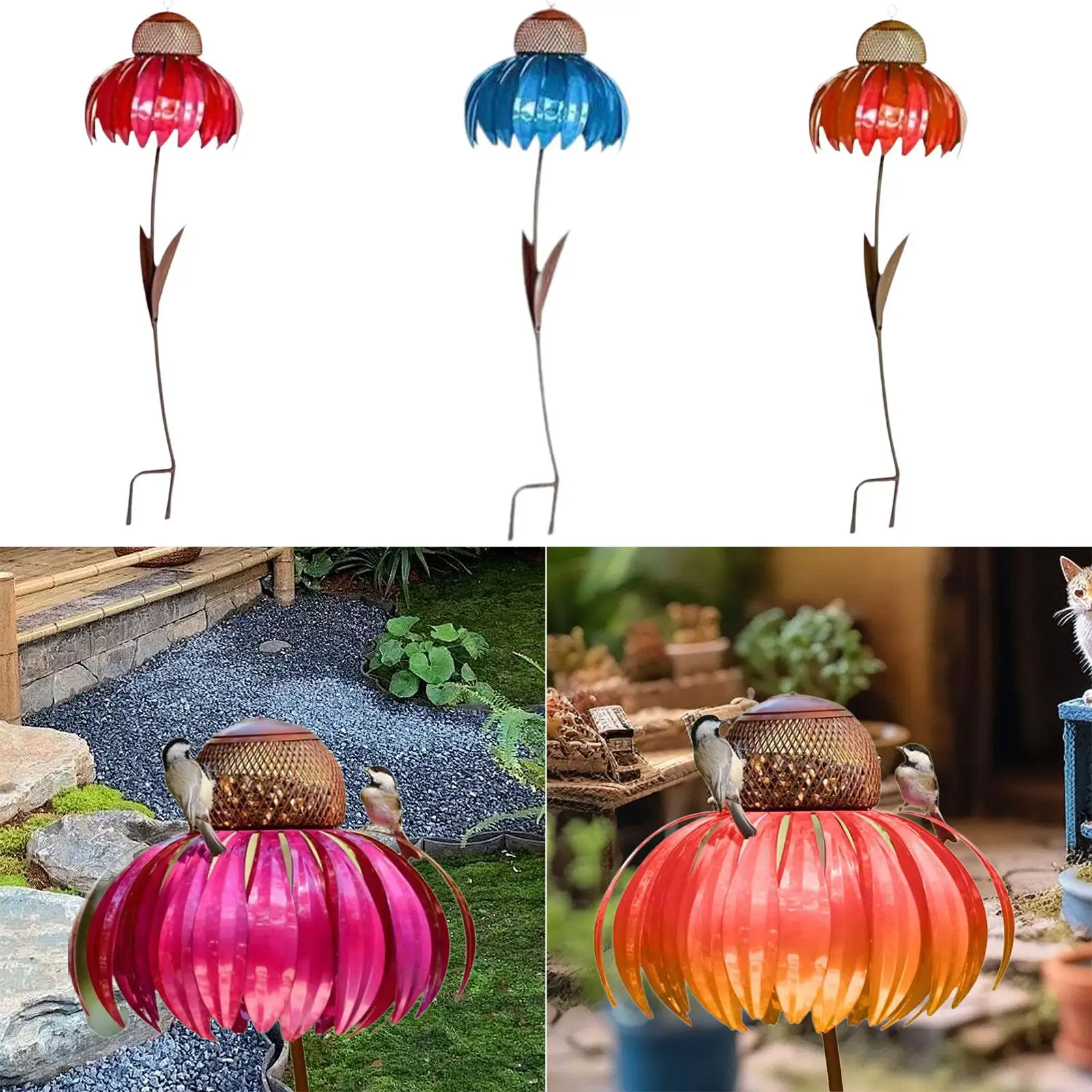 Bird Feeder Hummingbird Feeder Flower Garden Stake Nut Feeder for Backyard Balcony Bird Feeder Hummingbird Feeder Flower Garden Stake Nut Feeder for Backyard Balcony