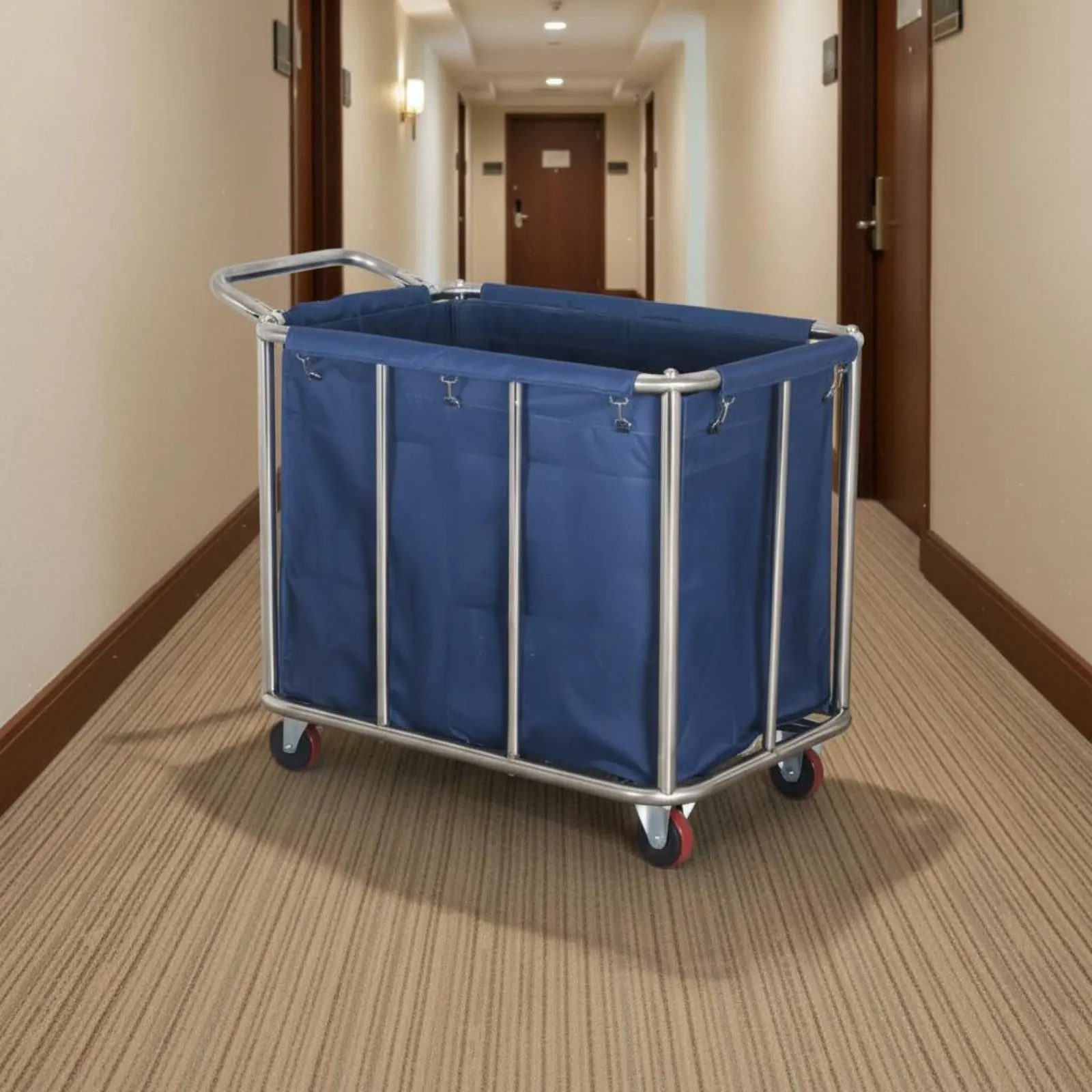 Carrito lavandería con ruedas para gatos y perros – Acero inoxidable - imagen 4