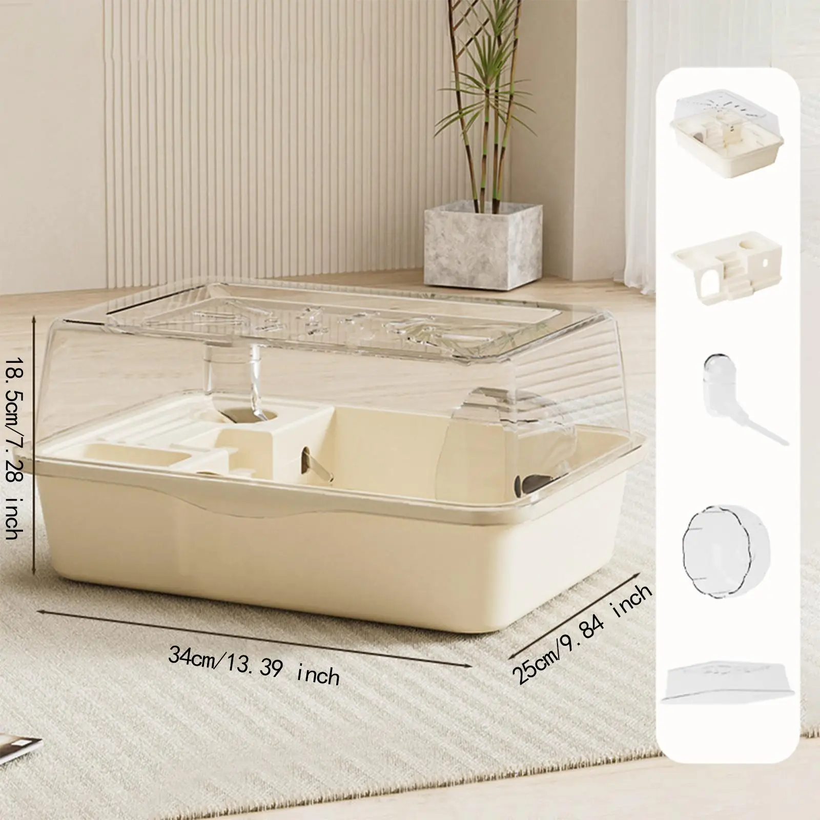 Large Hamster Cage Hamster Home with Openable Top Transparent Exercise Playing House Hamster Habitat for Gerbils Sugar Glider