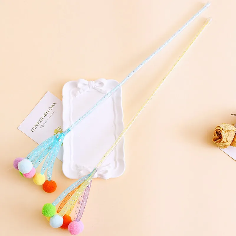 Juguetes para gatos, palos para gatos, bola de lana, borla, juguete interactivo para gatos con campana, palos elásticos, juguetes para gatos, suministros para mascotas - imagen 4