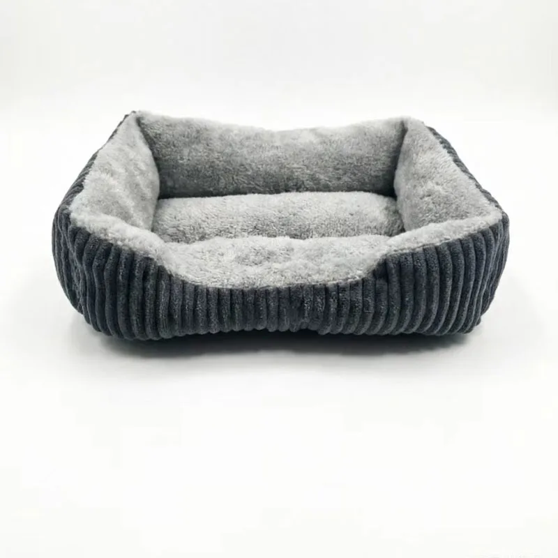Cama sofá de felpa para perros pequeños y medianos, color gris - imagen 4