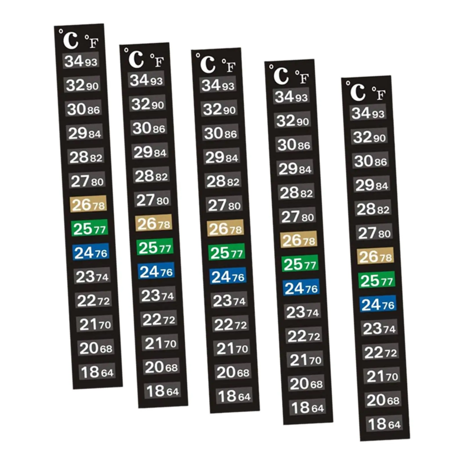 Aquarium Thermometer Strip Easy Read Stickers Temperature Indicator Accessory for Fish Tank Cooling Fan Setup