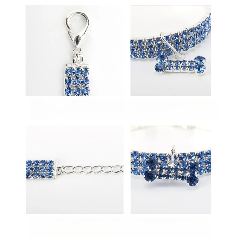 Collar de cristal de lujo para mascotas con circonita brillante, Collar de diamantes de imitación ajustable para perros y gatos, Collar de joyería ostentoso - imagen 4
