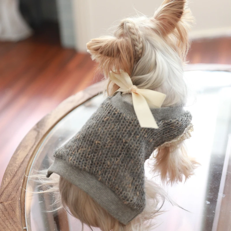Ropa de lujo para perros, Otoño Invierno, ropa para perros pequeños, suéter para cachorros, Chihuahua, accesorios de ropa para gatos, suministros de productos - imagen 2