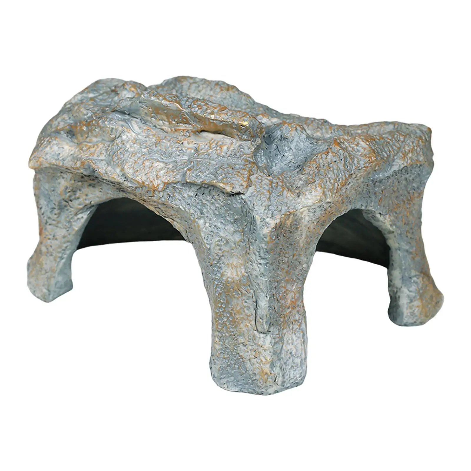 Recogedor de reptiles, decoración de pecera, micropaisaje, casa, juguete para peces, acuario, cueva de roca falsa, resbalón de resina para Gecko de leopardo