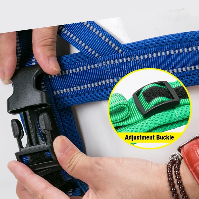 Winhyepet-arnés para coche para perros, chaleco, correas de viaje, luz reflectante de 3M, acolchado cómodo, clip trasero, pecho para perros pequeños, Bulldog, cachorro - imagen 3