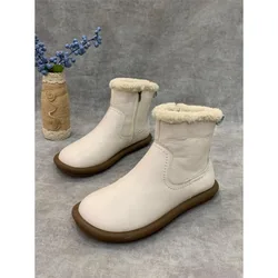Botas de nieve con cremallera y forro de pelo para mujer