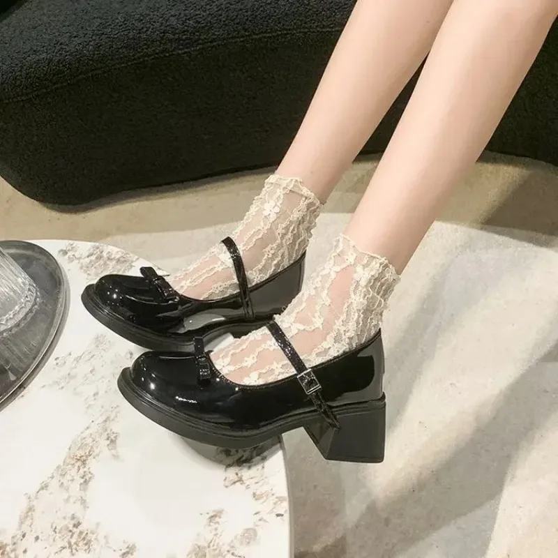 Zapatos Mary Jane de fondo grueso de estilo británico, mocasines JK de estilo japonés con cabeza redonda y plana Vintage francesa, suela de goma para adultos - imagen 3