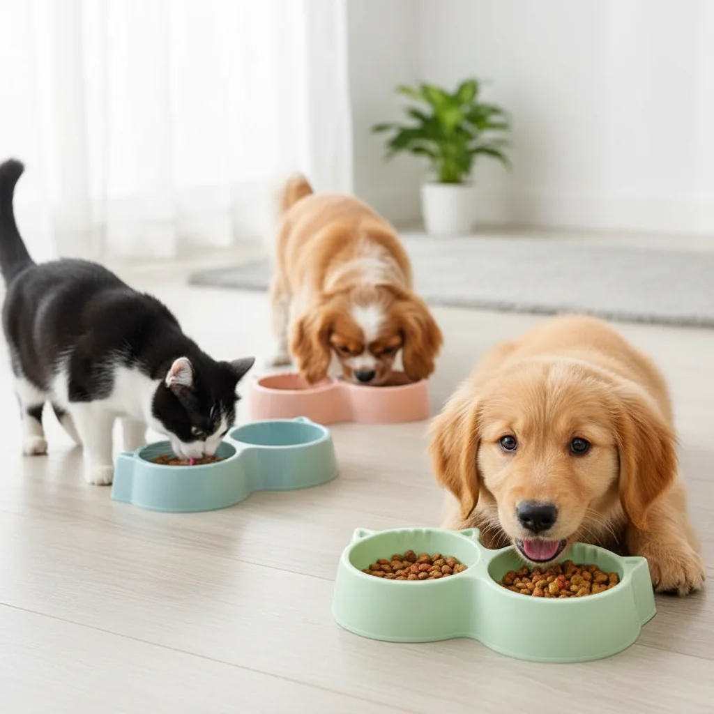 Plato comedero y bebedero doble antideslizante para gatos - imagen 4