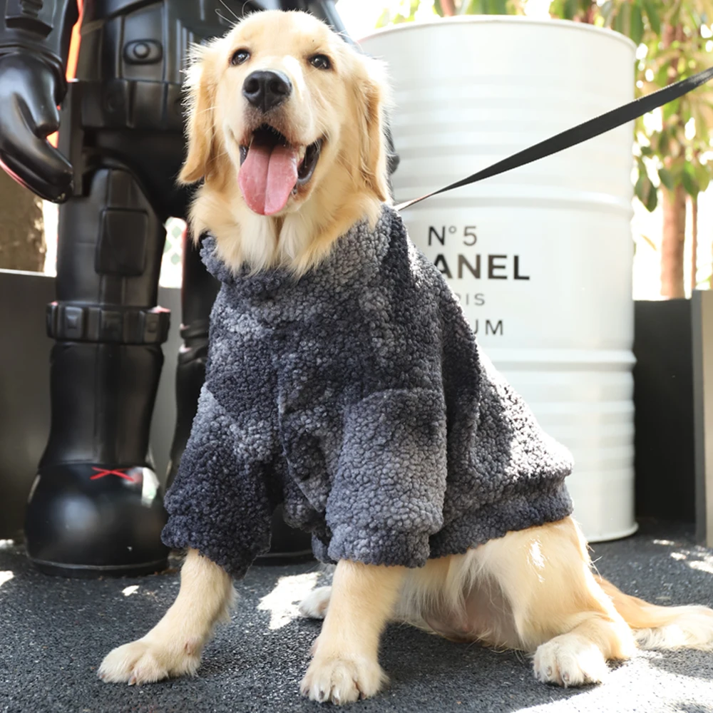 HOOPET 3XL-7XL ropa gruesa de invierno para perros grandes chaqueta de lana de cordero para perros medianos y grandes abrigo a prueba de viento accesorios para mascotas - imagen 3