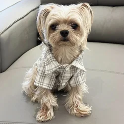 Camisa a cuadros primavera verano para perros y gatos pequeños