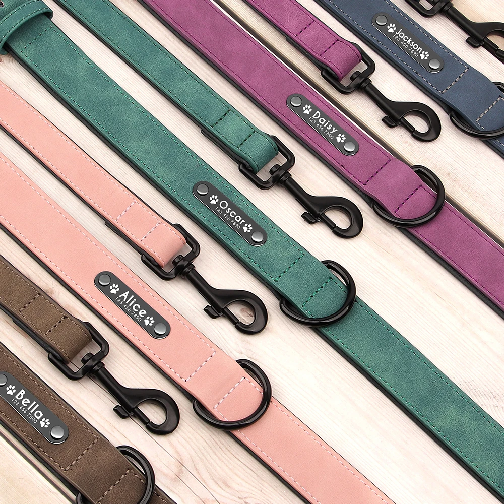 Collar y correa de cuero personalizados para perros – Resistente y elegante - imagen 4