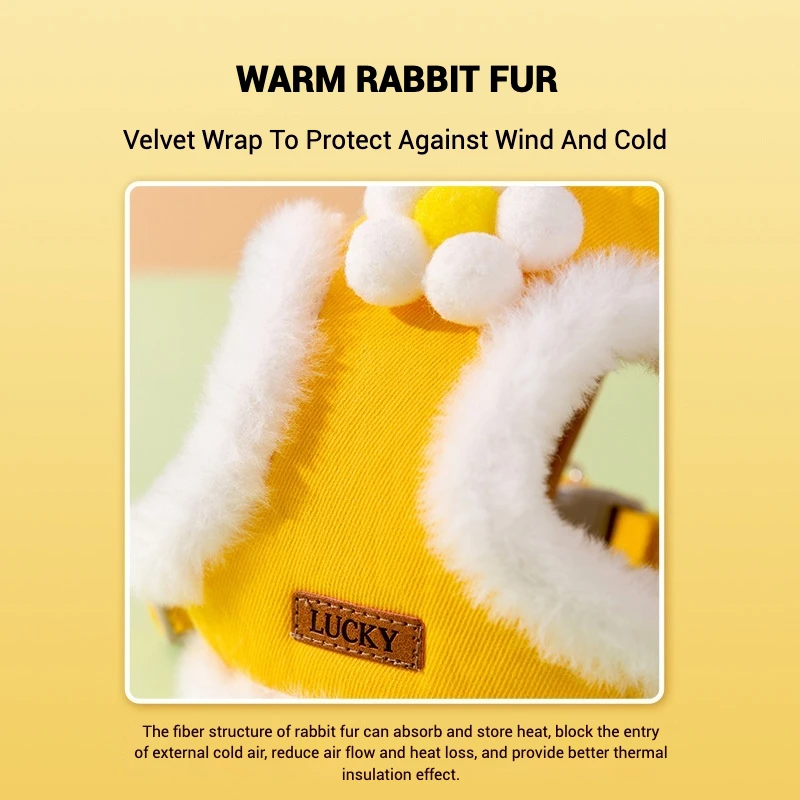 Arnés ajustable para mascotas, chaleco de invierno para gatos, chaleco para cachorros para perros pequeños y medianos, correa para caminar al aire libre, bonito Collar para mascotas, accesorios para mascotas - imagen 3