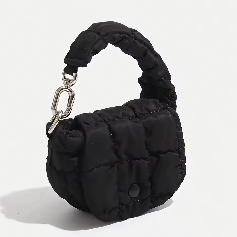 Mini bolso Edgy Black Mini Cloud Riñonera ligera, sólida, cierre de botón seguro con monedero decorativo y bolsa para auriculares - imagen 4