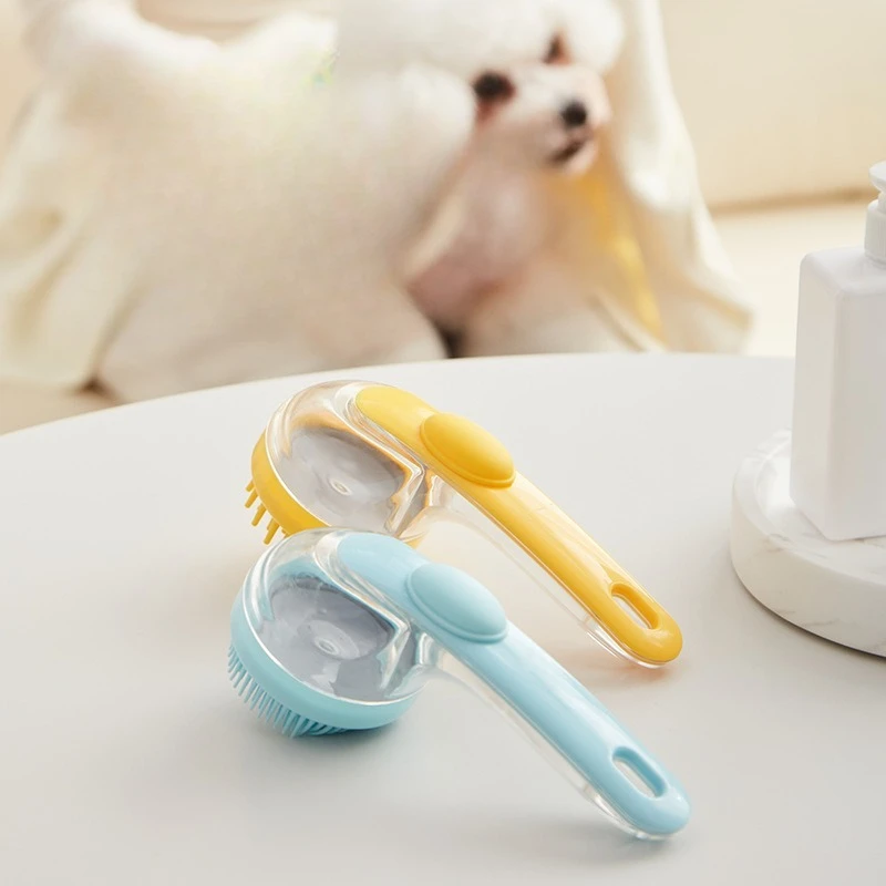 Nuevo cepillo de baño para mascotas, cepillo de belleza funcional, masaje, removedor de pelo para gatos, peine para perros, suministros de aseo para perros, accesorios para mascotas