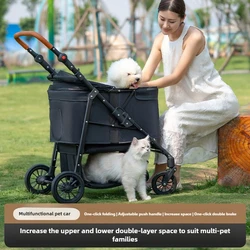 Cochecito plegable para gatos y perros - Ligero, ideal exterior