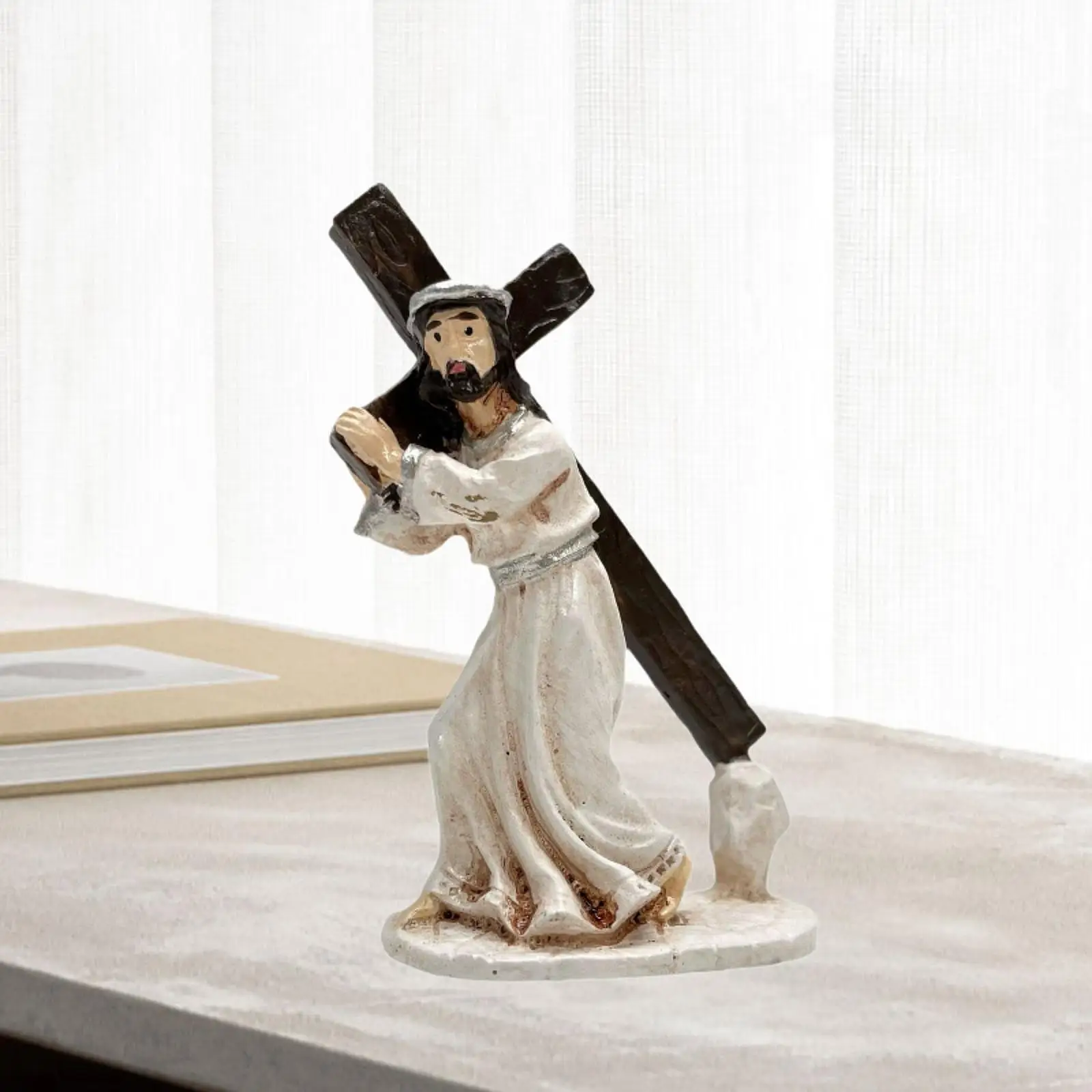 Crucifix Figurine Jesus Statue Holiday Craft Gift Home Decoration Christian Holy Catholic for Home Desktop Shelf Car Collection Crucifix Figurine Jesus Statue Holiday Craft Gift Home Decoration Christian Holy Catholic for Home Desktop Shelf Car Collection