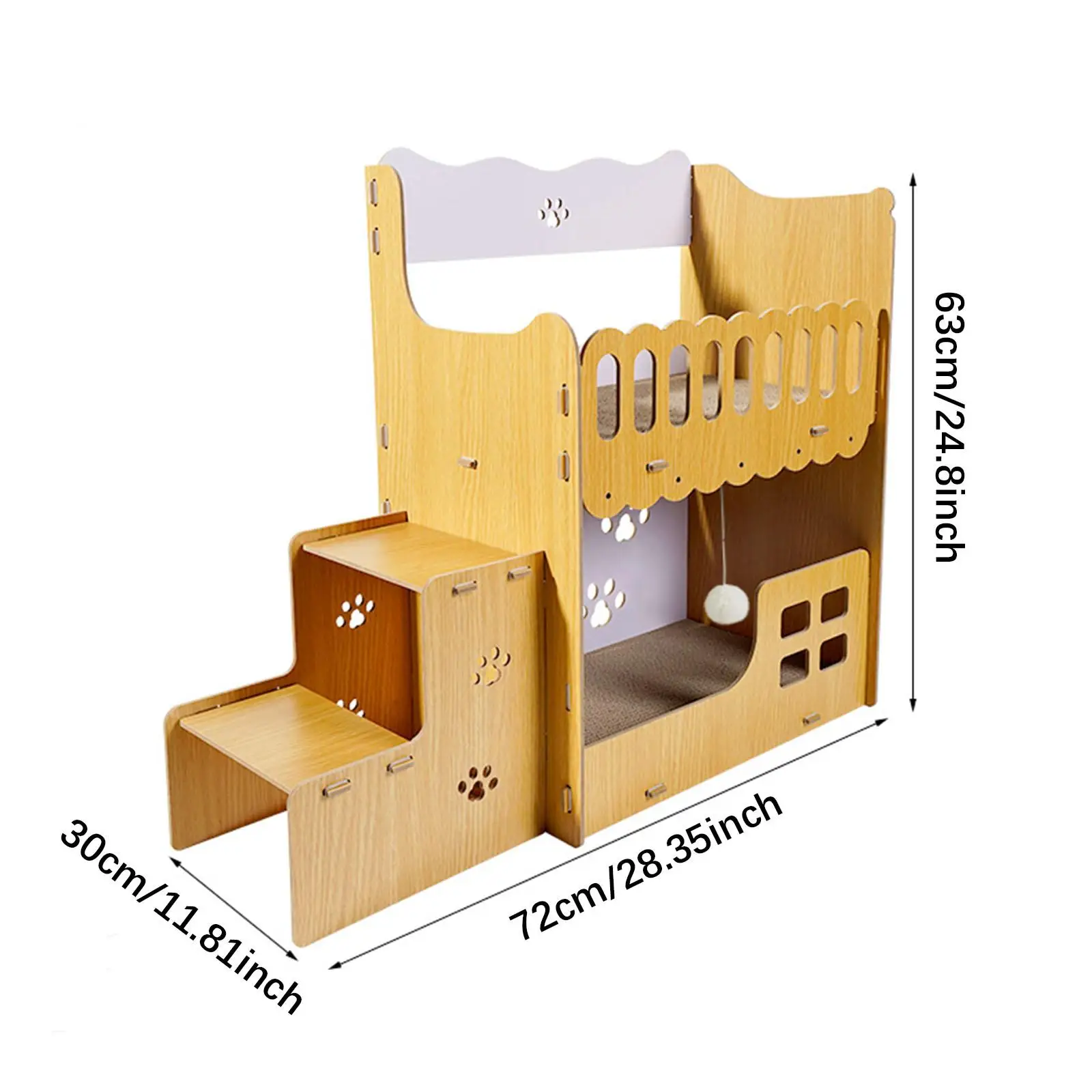Cat Scratcher Hideout Double Layer Vertical Cat House for Small Animals