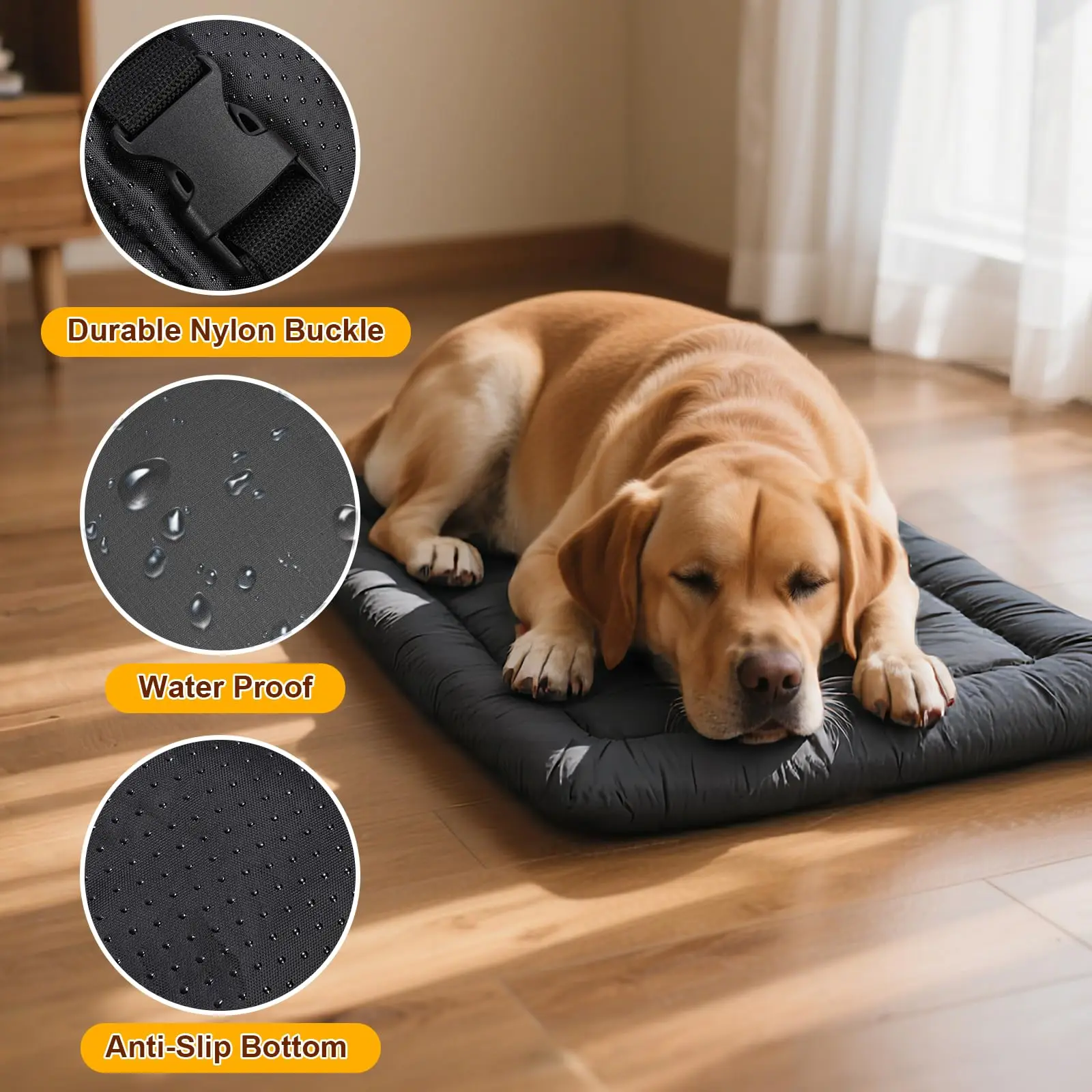 Cama para perros al aire libre, cama portátil para perros de viaje para acampar, suave, impermeable, antideslizante, lavable a máquina, estera para mascotas para perros pequeños, medianos y grandes - imagen 3