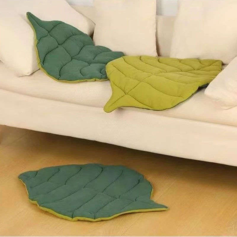 Estera para dormir de doble cara para gatos, perros pequeños, forma de hoja, cama para gatos, lavable, almohadilla para dormir para cachorros, accesorios para gatos - imagen 5