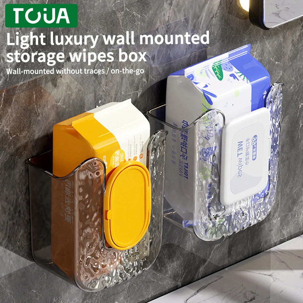 Soporte para pañuelos, caja de pañuelos montada en la pared, toalla facial, caja de almacenamiento de pañuelos húmedos, caja de pañuelos montada en la pared para baño, cocina, inodoro
