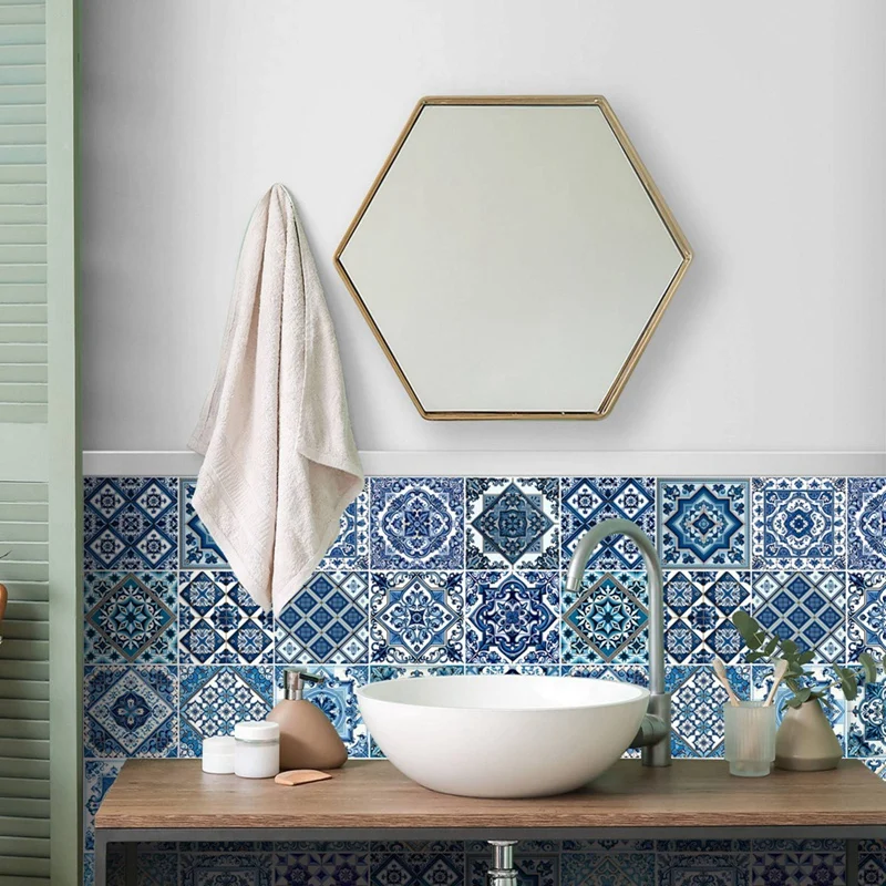 Pegatinas decorativas de Mandala para decoración del hogar, 24 piezas, 6x6 pulgadas, parches adhesivos para azulejos, decoración de cocina, arte de pared contra salpicaduras - imagen 3