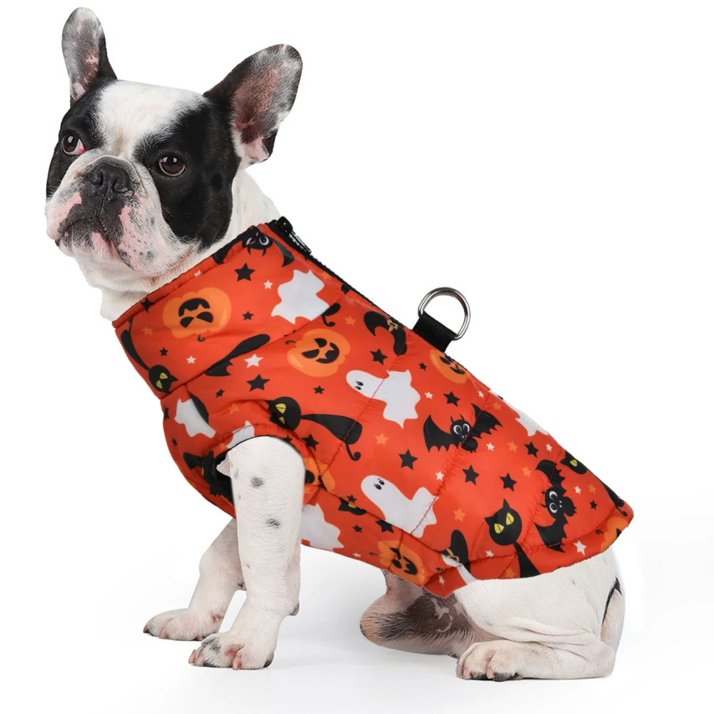 Disfraz de perro de Halloween para perros pequeños y medianos, chaqueta de invierno para cachorros, ropa divertida para Festival de Bulldog Francés Chihuahua - imagen 5