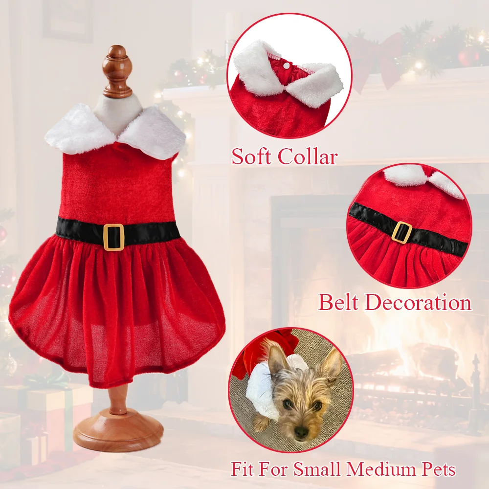 Divertido disfraz para mascota para Navidad, Papá Noel, Cosplay, mono para perro, ropa divertida y bonita para mascotas, falda para perros pequeños y medianos, gatos y cachorros - imagen 3