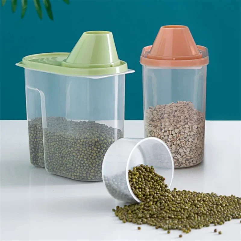 Cuenco para perros, contenedor de alimentación para mascotas, caja de comida para perros, cubo alimentador para gatos, barril de almacenamiento de alimentos, taza medidora, barril sellado de arroz de gran capacidad - imagen 5