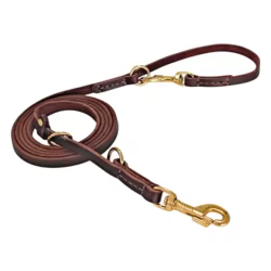 Correa convertible para perro con doble Clips, correa multifuncional hecha a mano auténtica y resistente para caminar y entrenar de cuero real para perros