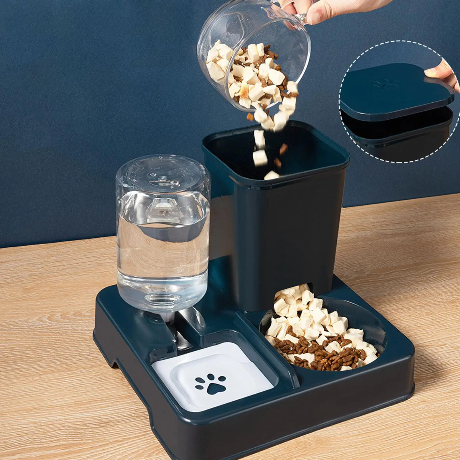 Cat Feeder and Water,Pet Food Bowl,Easily Clean Food and Water Bowl Dispenser Automatic Cat Feeder for Puppy Medium Pet Dogs