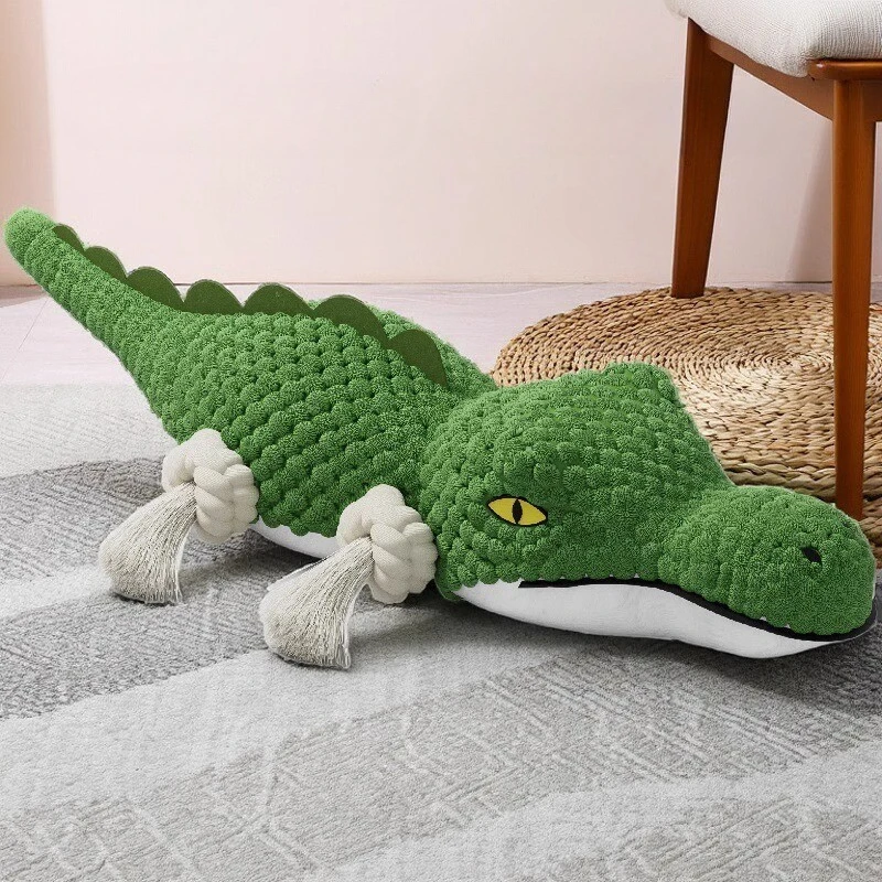 Juguetes de peluche para perros, suministros interactivos para mascotas, juguete de molienda de dientes resistente al masticable para interiores, productos de juego para cachorros con forma de cocodrilo - imagen 4