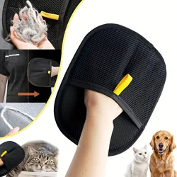 Paquete de 1 guante quitapelos para mascotas, manopla de aseo de doble cara para muebles, asientos y ropa de coche |   Reutilizable y lavable a máquina para