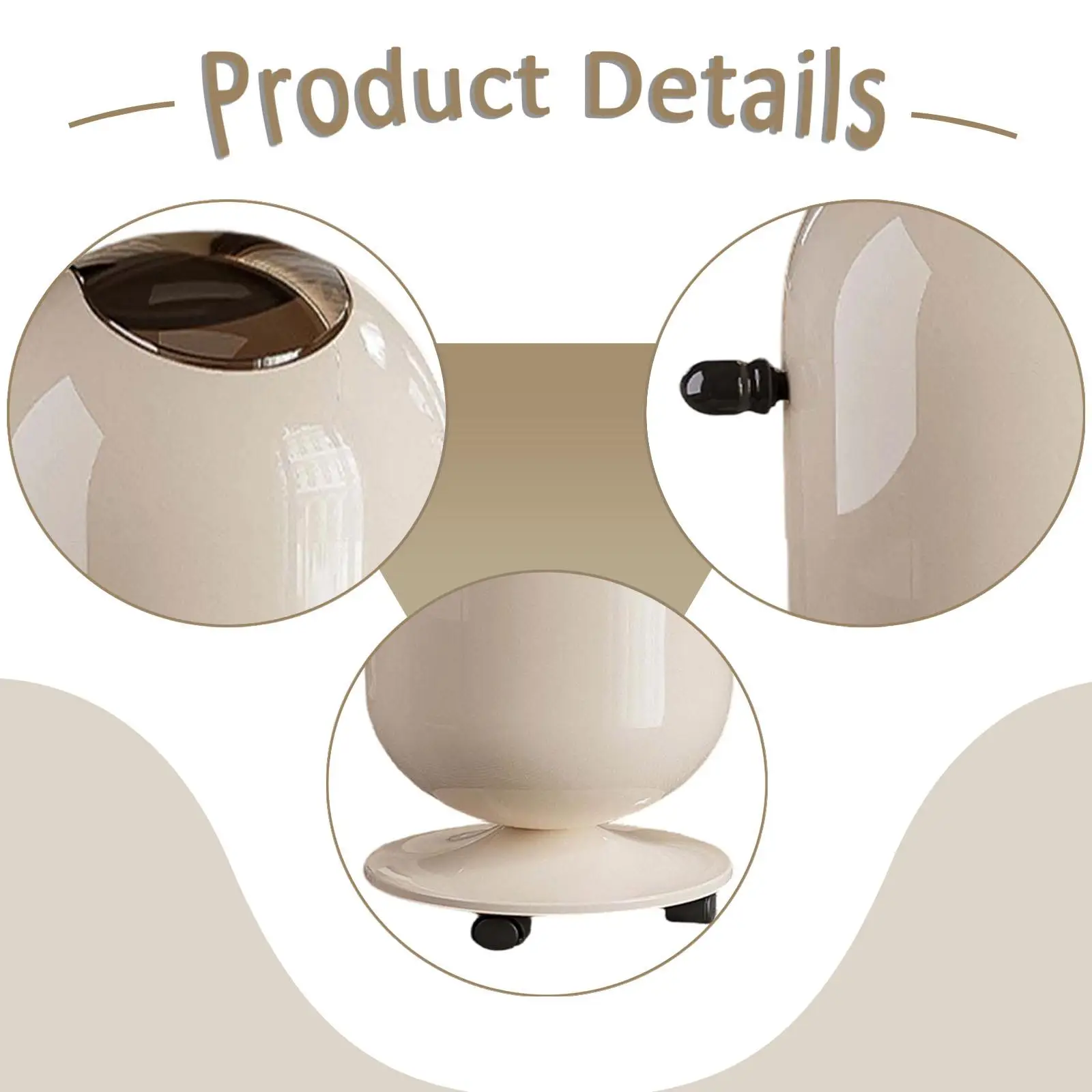 Cubo de basura con contenedor de ruedas, cubo doble portátil nórdico, basura para el hogar - imagen 5