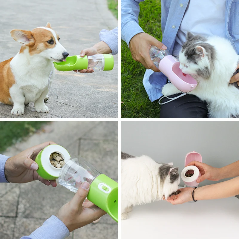 Botella de agua para perros, tazón alimentador, botella de agua portátil para comida, mascotas, viajes al aire libre, cuencos para perros, tazón de agua para perros - imagen 4