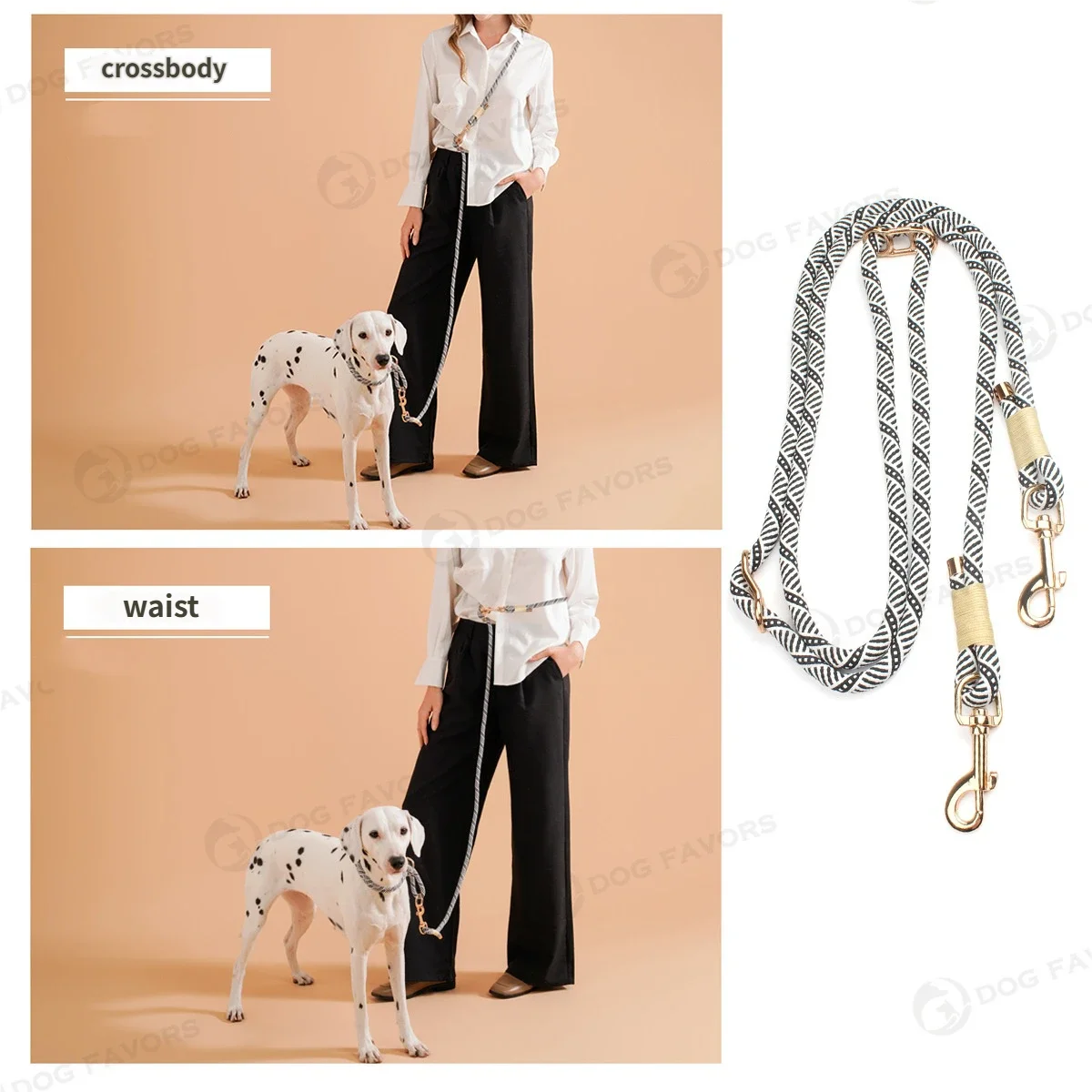 Collar de estrangulación para perro, cadena P deslizante, patrones bohemios, doble Clip, correa para perro, Collar ajustable para exteriores, correa para caminar y entrenar para mascotas - imagen 4