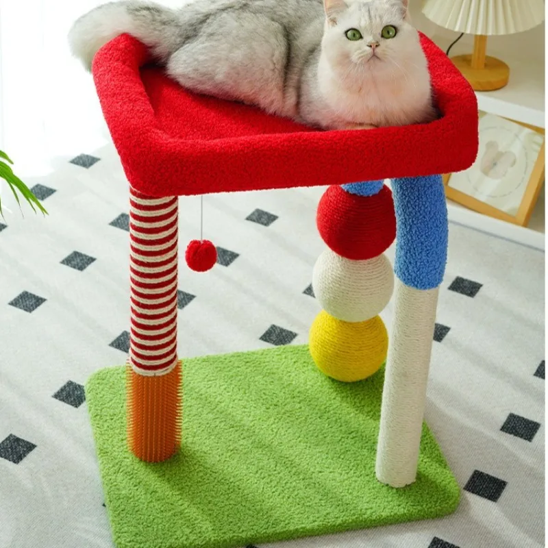 Marco de escalada colorido para gatos, plataforma de salto de Sisal, soporte para gatos, juguete de agarre, productos de muebles para mascotas, rascadores, accesorios - imagen 2