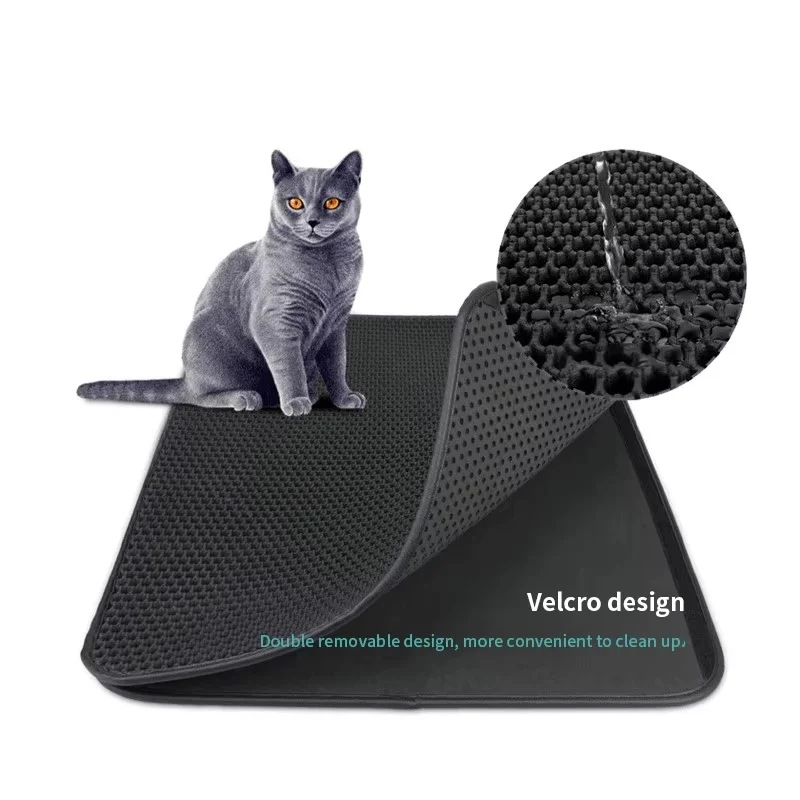 Almohadilla de arena EVA de doble capa para gatos, impermeable, antideslizante, filtro de lavabo de arena, colchón lavable para perros y gatitos, alfombrilla para suelo, suministros de limpieza para mascotas - imagen 3