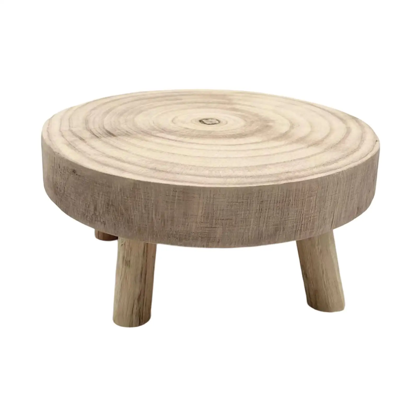 Soporte para plantas de madera, pedestal, rústico, soporte para macetas, taburete para plantas, elevador redondo para plantas en macetas de Patio, sala de estar, oficina, decoración del hogar - imagen 2