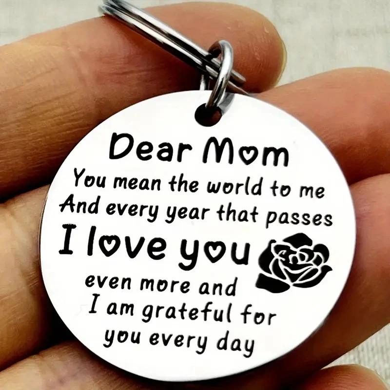 Llavero 'Dear Mom I Love You' de acero inoxidable: regalo perfecto para el día de la madre, cumpleaños, Navidad, Acción de Gracias - imagen 4