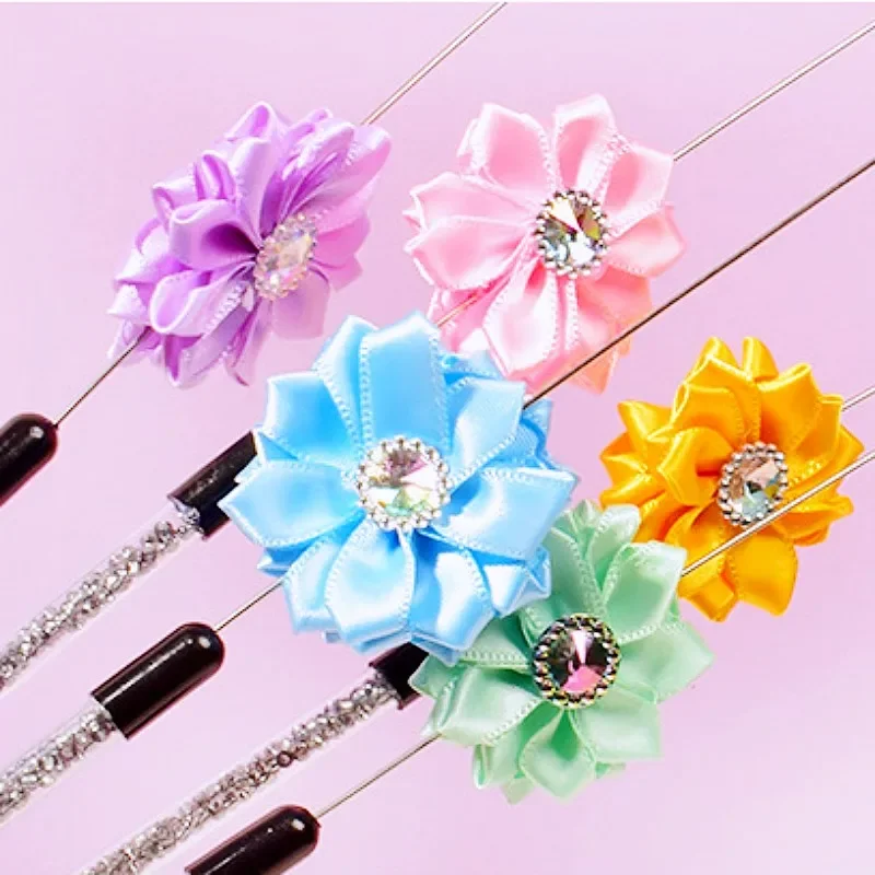 Juguetes para gatos, palo con borla, juguetes para gatos, alambre de acero interactivo, mango largo, rompecabezas para gatos, borla para rascar, juguete para gatos con campana, productos para mascotas - imagen 5