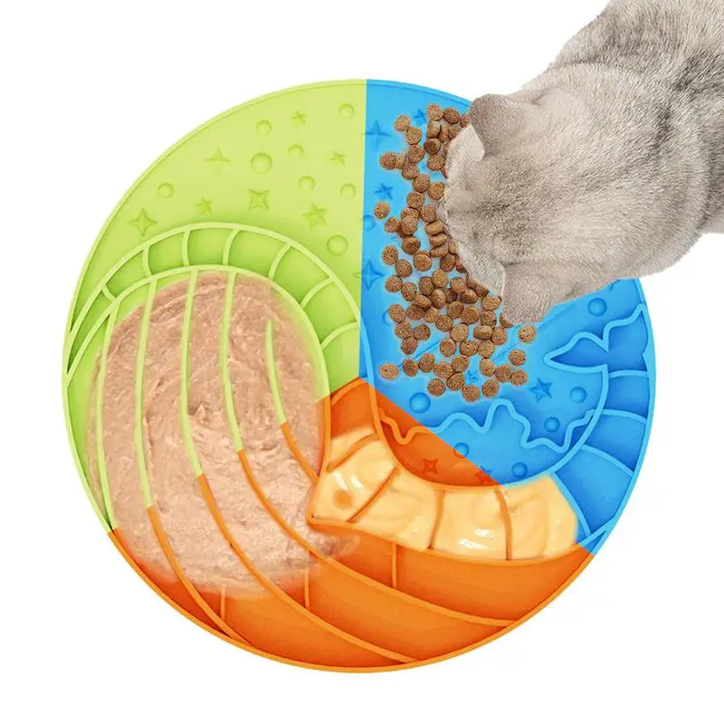 Alfombrilla de alimentación lenta para gatos, comedero para mascotas, almohadilla de silicona para lamer, alfombrilla para lamer perros, forma de ballena, 3 colores