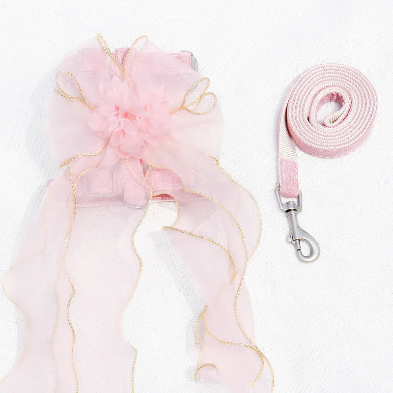 Cuerda de tracción para mascotas, lazo de gasa de hadas, correa de pecho para evitar que se separe del gato y el perro - imagen 2